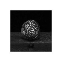 스테인리스강 빈티지 하트 링 바이커 락 롤 펑크 산타 무어테 쥬얼리 파티