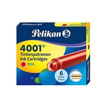 펠리칸 잉크 Pelikan 4001 TP/6 만년필용 카트리지 브릴리언트 레드 0.8ml 6팩(301192), 브릴리언트 레드 _6 팩