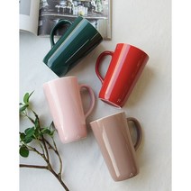 국산 도자기 컵 아메리카노 아이스 롱 머그 컵 빅사이즈 600ml 대용량 커피, 핑크