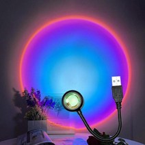 오로라무드등 침실 벽날로 우주인 달샤오미 LED 밤 빛 USB 일몰 램프 LED 무지개 네온 프로젝터 사진 벽 분, 04 Rainbow