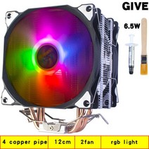 X79 2011 CPU 쿨러 4 히트 파이프 120mm 핀 PWM RGB 인텔 LGA 775 1155 1356 AMD3 AM4 냉각 팬 PC Quie, 06 2 FAN_05 3pin LAG 1200 1700
