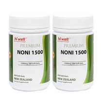 하이웰 뉴질랜드 노니 1500mg 200캡슐 유기농 노니 캡슐 영양제, 2개
