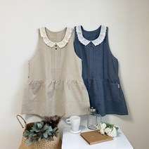 [쥬앤크홈] 카라 코튼 앞치마 (2colors), 베이지