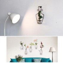 엔틱 인테리어 와이어 벽걸이 유리 꽃병 북유럽풍소품 인테리어앤틱소품 사계절 벽걸이소품 홈퍼니싱, A type