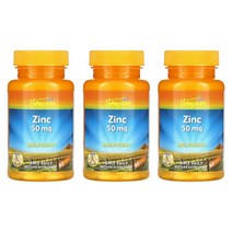 톰슨스 Zinc 징크 50mg 60정 3팩 글루콘산 아연 하이 포텐시 Thompson