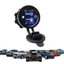 + DIY 스위치 2포트 캠핑카 카라반 4.2A 충전 USB, 충전포트4.2A+스위치