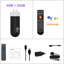 TV수신기 지상파안테나 공중파안테나 공청안테나 X98 S500 안드로이드 스틱 Amlogic S905Y4 쿼드 코어 4G 32G AV1 4K 60fps 5G Wifi 구글 플레이, 영국 플러그, 10 4G 32G G21 Pro