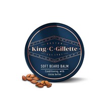 King C. Gillette 부드러운 턱수염 밤 코코아 버터 아르간 오일 및 시어 버터가 함유된 딥 컨디셔닝 327186, Beard Balm