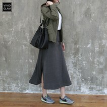 여성 A라인 롱 트임 스커트 3color 허리밴딩치마~ 빅사이즈 F XL 신축성 좋음
