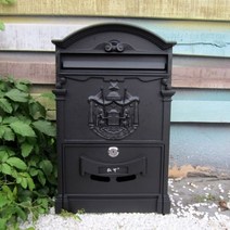 메일함 박스 우편수취함 다세대우편함 대형 우체통만들기 자물쇠 정원 장식이 있는 빈티지 금속 우편함 레터박스 벽걸이 형 잠글 수 있는 우편함 받은 편지함 현대 우편 잠금 우편물, 3