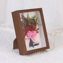 납골당액자 추모 영정사진 미니 수목장 장식 비석 말린 꽃용 다목적 딥 3D 프레임 나무 사진 북유럽 그림자 상자 표본 홀더 벽 3cm 깊이, 12.Walnut - 6inch 102x152cm