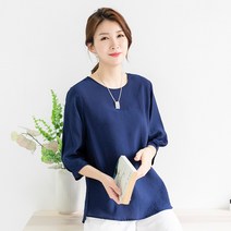 싹쓰리마켓 엄마옷 여성용 인견 7부 블라우스 여름 빅사이즈