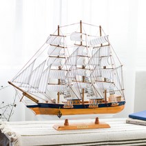나무 우드 목범선 선박 모형 배 배모형 범선, M. 길이 57cm 높이 48cm