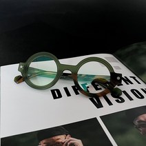 두꺼운 동글이 뿔테 안경테 알작은 그린 수제 안경 일본 남자 여자 소두 겨울