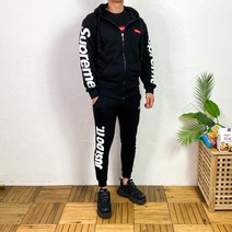 슈프림 사이드 레터링 후드집업 조거팬츠 트레이닝 세트 (기모 일반 2종류)