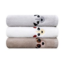 송월타월 행복하시개 타월, 연갈색, 7개입