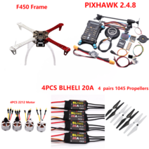 픽스호크 쿼드콥터 드론 PIXHAWK2.4.8 비행 제어 F450 키트 Ardupilot 100MW 무선 원격 측정 쿼드 콥터 BLHELI 20A 2212 모터 ESC 랜딩 기어, [04] High Package