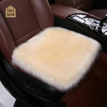 Wy 천연양모 차량용 양돌이방석 차량용 겨울방석 털방석 포근한 시트 커버 포근한 시트, A미색