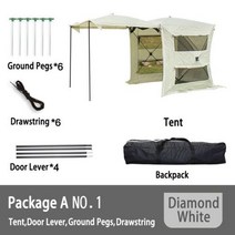 트레일러텐트 자동차 트렁크 무료 빌드 속도 오픈 모기 방지 더블 레이어 방수 차양 캠핑자가 운전 넓은 공간, white package A