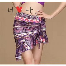 스커트 새로운 여성 Bellydance 연습 옷 Fishtail 전문 래핑 된 스판덱스 부족 밸리 댄스 의상 인쇄 짧은
