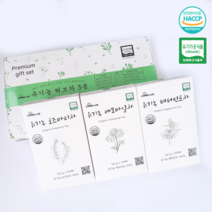 진공로스터기를 이용한 참랩 유기농 허브차 7티백 3종 선물세트 HACCP 캐모마일 페퍼민트 로즈마리, 유기농 허브차 7티백*3종
