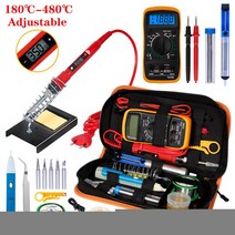인두기 세트 납땜 무연납 실납 휴대용 신제품 저렴한 가격의 온도 전기 인두 키트 110V 220V 80W XL830L 멀티미터 용접 공구 포함, [01] as the picture, [01] 20x30cm