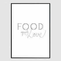 바보사랑 슬림액자 Food is Love A3사이즈.마이월플레이즈, 무광골드