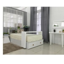 예작 브런치 하이그로시 1350 슈퍼싱글 베드테이블 간이식탁 RC22, 레드