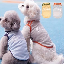 도매창고 팝콘 강아지옷 고양이 봄옷 여름 사계절 외출 나시티 민소매 끈나시, 블루