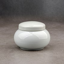 [성연티세라] 백자 무지 낮은단지(500g) 꿀단지 경옥고단지