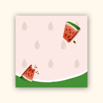 피에스준 예쁜 떡메모지 디자인 모음 메모지, 1개, 떡메 036. 워터멜론 디자인