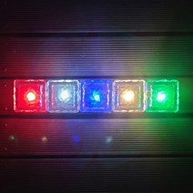 솔까든 태양광 매립등 70mm 사각 수정형 5개입 잔디등 타일시공 보도블럭시공, 파랑