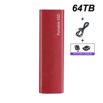 샤오미 휴대용 외장형 하드 SSD USB C 고속 디스크 1TB 2TB 4TB 16TB, [24] Red 64TB