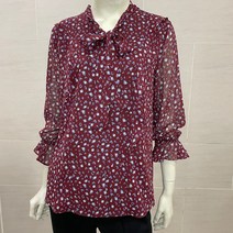 [PAT/피에이티] 중년여성 봄 가을 간절기 데일리 입기 좋은 호피 프린트 타이형 여자 긴팔 블라우스 엄마 할머니 선물 옷 QF-61506(501)