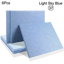 방음 부스 6 Pcs 사운드 흡수 소재 Acoust 절연 Absorcion 패널 도어 씰 스트립 홈 음악 스튜디오 벽, [01] Rectangle, [23] 37--Light Sky Blue, [03] 1.0cm Super Density