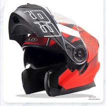 ANDA 오토바이 시스템 헬멧 남성 오픈풀페이스 배달 라이딩, 한 사이즈, 매트블랙[HD고글]