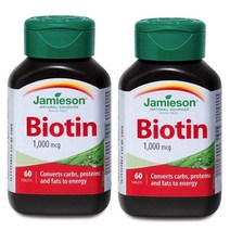 자미에슨 비오틴 1 000mcg 230mgX60정X2병 비타민B, 2병, 60정