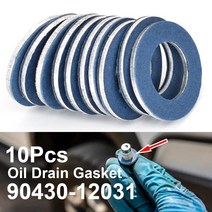 자동차가스켓 실링 가스켓 고무판 10pcs 오일 드레인 플러그 개스킷 스레드 섬프 볼트 와셔 toyota camry corolla lexus 90430-12031 용 구멍 호환, 없음