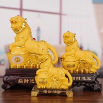 황금 호랑이 선물 인테리어 장식품 골드 장식 개업 노래방 식당, C_(길이18높이26cm)