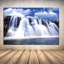 사무실 거실 행운 폭포 흐르는물 재물운 보석 십자수 재료 만들기 세트 diy, 60X90cm