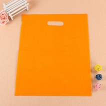 소기업을 위한 손잡이 쇼핑 포장 부대를 가진 100pc 비닐 봉투 주문을 받아서 만들어진 상표 로고 (인쇄 요금은 포함되지 않습니다), 04 30x40CM 100pcs, 06 Orange