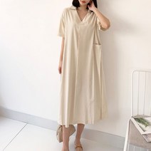 퍼니걸스 린넨 박시 롱 원피스 3082