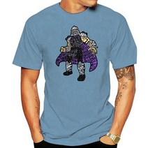 가정용파쇄기 파세기 쇄절기 Foot Clan Le 티셔츠 남성 슈레더 거북이 워드클라우드 여름, 06 Men Haze blue_06 XL