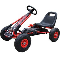 4륜 자전거 키즈 카트 사륜 레이싱 이색 네발 어린이 4발 패달, 4-10세 에어휠 레드