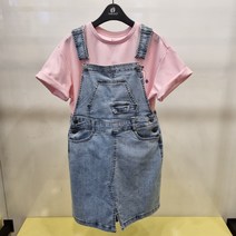행텐주니어 여아 멜빵 데님 치마 오버롤 청멜빵스커트 14420-121-401-10