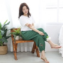여성 몸빼 바지 인견 항아리 할머니 꽃무늬 일바지 여름 여자 키작녀 알라딘 팬츠 배기 린넨 몸배 똥싼 밴딩 꽃바지