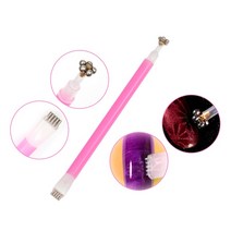 네일스틱 도트봉 nail art tools 왁스 더블 헤드 매화 고양이 눈 자석 펜 다이아몬드 페인팅 도트 라인스톤 연필 점 매니큐어 도구, [02] Pink, 02 Pink