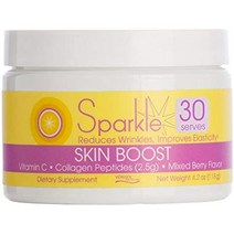 스파클 스킨 부스트(믹스 베리) 30인분 베리솔 콜라겐 펩타이드 프로틴 파우더 비타민 C 서플리먼트 드링크, 4.2온스(1팩)