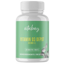 Vitabay 비타베이 비타민 D3 50000IU 데포트 VitaminD3 Depot Only one vegan tablet 120정, 1세트
