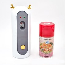 레이븐 방향제 자동분사기 본체 +향캔 리필 화장실 원룸 가정용 거실 실내 사무실 욕실 업소용 방향제 자동분사 디스펜서, 자동분사기+아로마향_후리지아